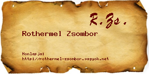Rothermel Zsombor névjegykártya